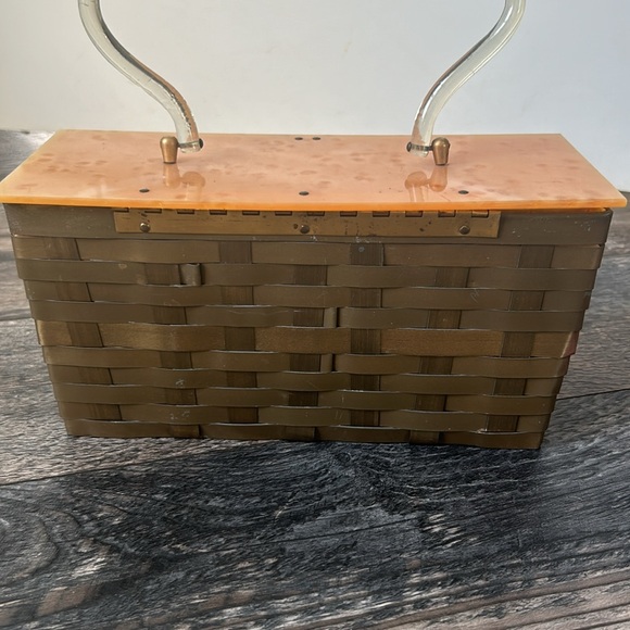 Vintage 50’s Metal Basketweave Purse Gold - Picture 7 of 11